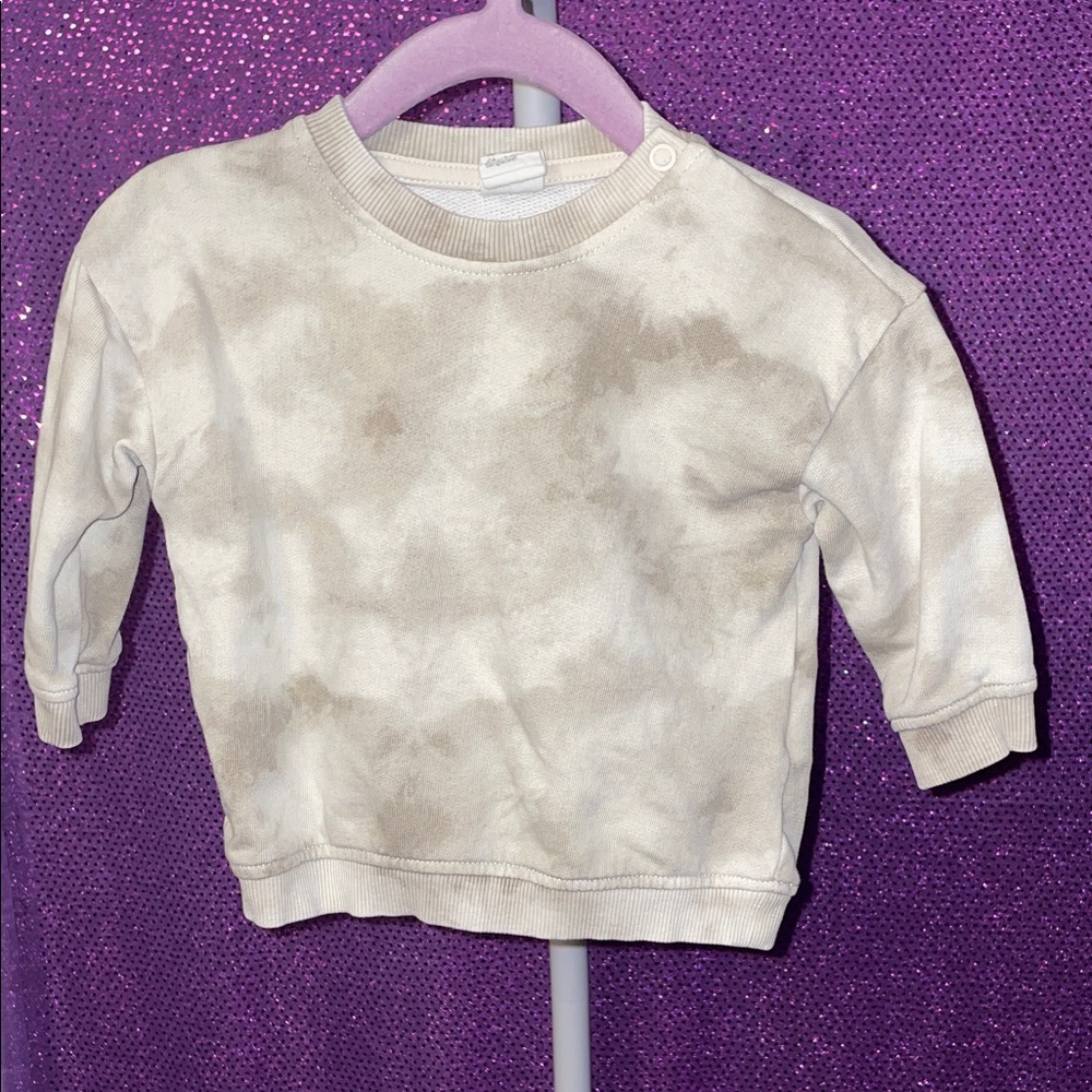 H&M Cream Tie-Dye Kids Sweatshirt Size 6M - Gently Used - Picture 1 of 6